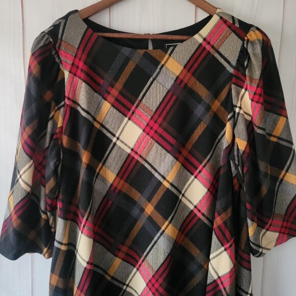 JH Jessica Howard ¾ Sleeve Plaid Midi Dress, Women’s 2X, Fully Lined w/ Pockets - Picture 2 of 8